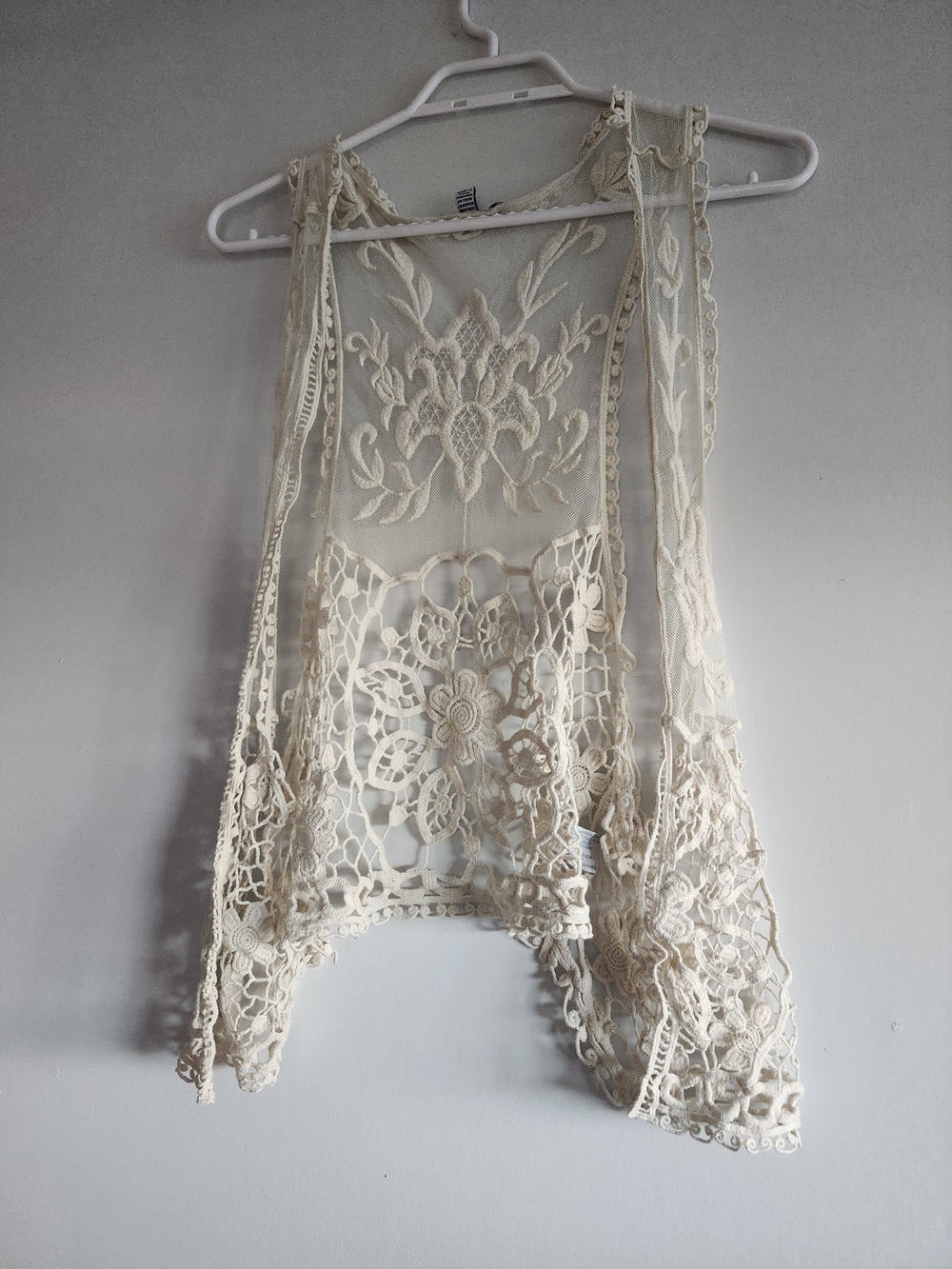 Cream Lace Floral Embroidered Sheer Top – Grandmacore Romantic Festival Hippy